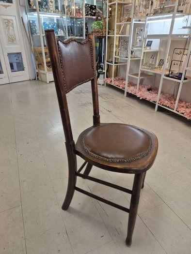 Small Antique beechwood walnut stained  small bistro chair circa 1910
