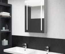 LED Bathroom Mirror Cabinet Concrete Grey 50x13x70 cm