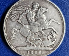 1889 Queen Victoria Silver Crown coin