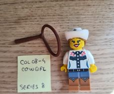 lego col08-4 cowgirl, collectible series 8