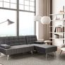 Elegant Velvet Sofa Bed with Chaiselongue 4 COLOURS Image 2