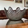 Vintage Wedgwood Dartington Lead Crystal Glass Wave Large Salad Or Fruit Table Bowl 1980s Image 2