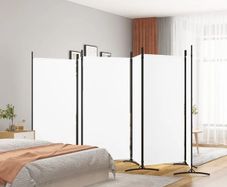 6-Panel Room Divider White 520x180 cm Fabric