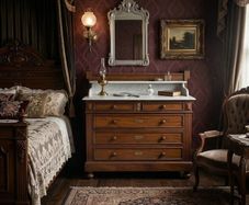 Very nice marble topped washstand chest of drawers.