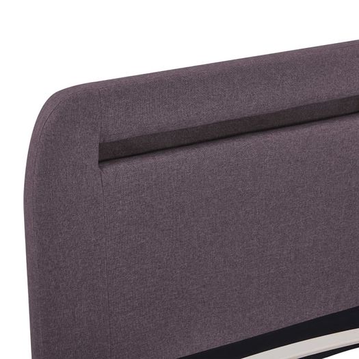 Bed Frame with LED Taupe Fabric 150x200 cm
