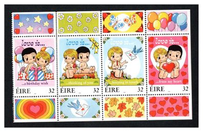 1998 Ireland Greetings Commemorative Stamps Booklet Pane Mint Never Hinged (MNH)