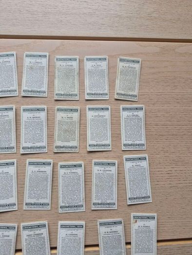 Cricketers 1934 serie of 50 full Set John Players  Cigarette Cards