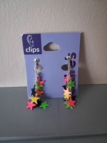Claire's Clip-on Earrings Multicoloured Stars