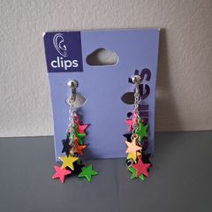 Claire's Clip-on Earrings Multicoloured Stars