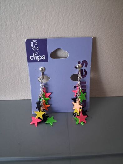 Claire's Clip-on Earrings Multicoloured Stars