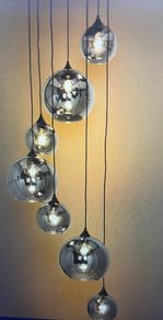 7 Light Pendant Smoke Glass