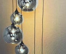 7 Light Pendant Smoke Glass