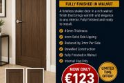 Deanta Walnut Shaker Solid Doors