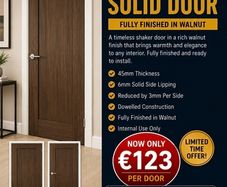 Deanta Walnut Shaker Solid Doors