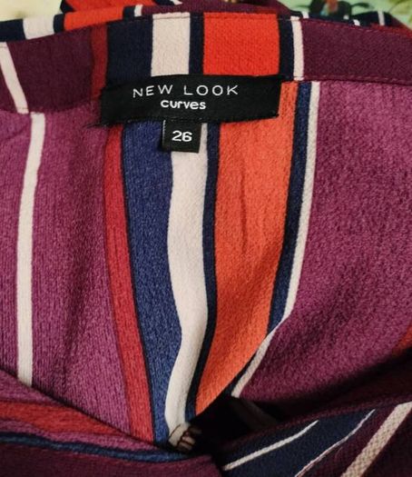 Ladies Multicoloured New look CURVES shirt like dress, wear with belt or without. like new
