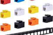 10 inch 0.5U 12 Port Blank Keystone Patch Panel with Cat6 RJ45 Keystone Jack Insert for DeskPi RackMate T0/T1/T2 Network Cabinets/Server Rack