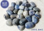 CLEARANCE Blue Quartz tumbled stone natural gemstone relieve stress anxiety 250g