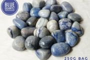 CLEARANCE Blue Quartz tumbled stone natural gemstone relieve stress anxiety 250g