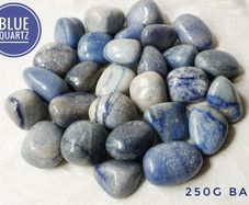 CLEARANCE Blue Quartz tumbled stone natural gemstone relieve stress anxiety 250g