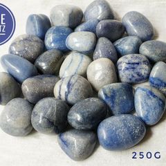 CLEARANCE Blue Quartz tumbled stone natural gemstone relieve stress anxiety 250g