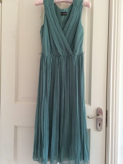 Brand new principles dusky sage green below knee chiffon dress - size 12