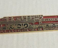 LMS CITY OF BIRMINGHAM (London Midland & Scottish Railway No. 6235) - steam locomotive enamel badge (1980's / 1990's)