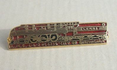 LMS CITY OF BIRMINGHAM (London Midland & Scottish Railway No. 6235) - steam locomotive enamel badge (1980's / 1990's)