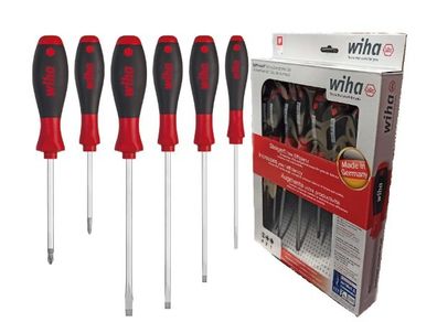 WIHA 21250 6pce Softfinish Screwdriver Set Hammer Handle Flat & Phillips