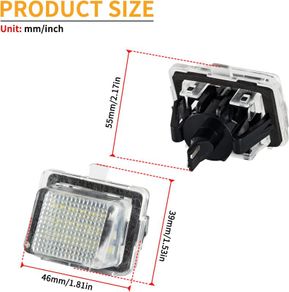 Mercedes Benz Benz W204 C204 S204 W204 W212 C207 S212 W221 C216 R231, LED Rear License Plate Lamps, 2pcs