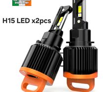 x2 Pcs H15 H7 LED Bulb Canbus 7535 CSP Car Headlight High Beam DRL Day Driving Running Light 300W 30000LM 12V Auto Lamp