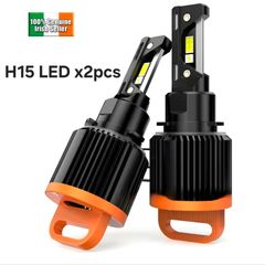 x2 Pcs H15 H7 LED Bulb Canbus 7535 CSP Car Headlight High Beam DRL Day Driving Running Light 300W 30000LM 12V Auto Lamp