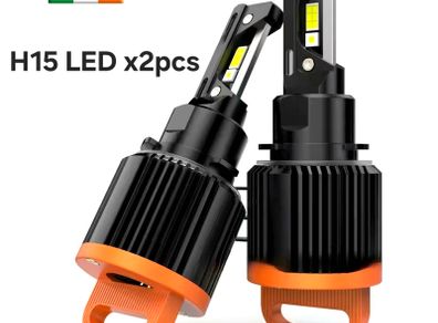 x2 Pcs H15 H7 LED Bulb Canbus 7535 CSP Car Headlight High Beam DRL Day Driving Running Light 300W 30000LM 12V Auto Lamp