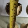 Vintage Pair of Brass Heart Candle Holders, Bronze goblet candle holder adorned with star-shaped cutouts, Image 5