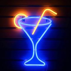 Cocktail Glass Neon Signs Led Neon Sign (17 inch x 13 inch)