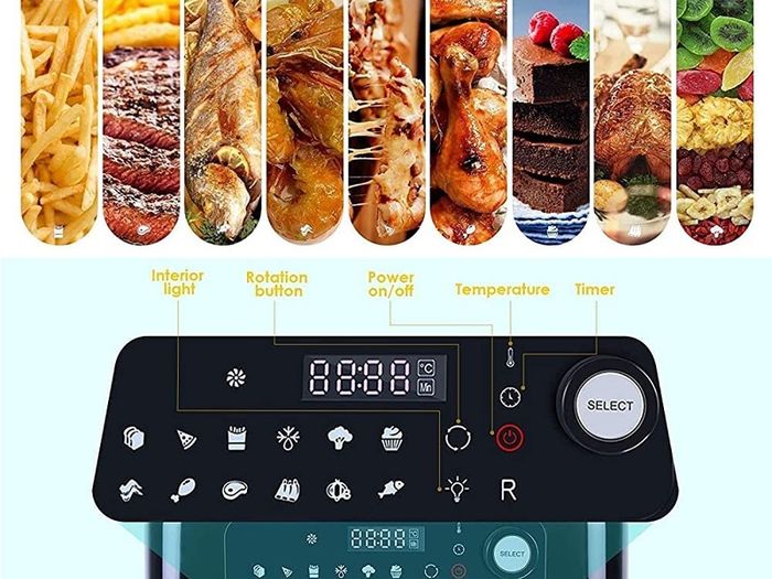 Air Fryer Oven, Uten 10L Digital Air Fryers Oven, Smart Tabletop Oven with 12 Preset Menus, LED Touch Screen Temperature and Control for Baking with Recipe (FREE POSTAGE)