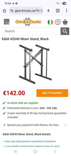 K and M 42040 mixer stand black