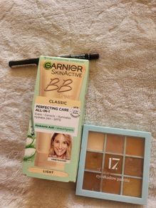 Garnier BB cream in light ,eyeshadow pallette plus eyeliner