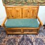Vintage Mexican Pine High Back Bench with Storage Image 3