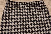 Warehouse Houndstooth Wool Skirt