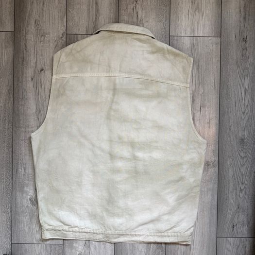 Zara Mens Ecru Denim Utility Gilet Off White or Cream Size XL