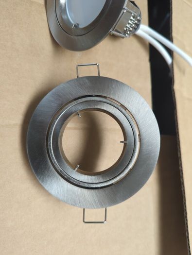 Downlight Fittings GU10 Brushed Steel / Chrome adjustable 50 plus