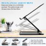 Laptop Stand, BoYata Ergonomic Adjustable Computer Stand, Lightweight Aluminum Laptop Holder Compatible for MacBook Pro/Air, Samsung, Dell XPS, Lenovo Laptops & Tablets Up to 14 inches-Black Image 3