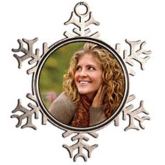Personalised Snowflake Christmas Ornament - Pewter with your photos