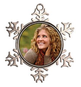 Personalised Snowflake Christmas Ornament - Pewter with your photos