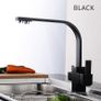 Square 3 Way Faucet Brass Black Image 2