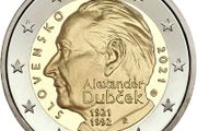 Slovakia 2 Euro Commemorative Coin 2021 - 100th Anniversary of the Birth of Alexander Dubcek. Uncirculated.