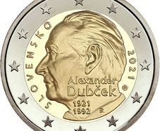 Slovakia 2 Euro Commemorative Coin 2021 - 100th Anniversary of the Birth of Alexander Dubcek. Uncirculated.