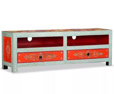 TV Cabinet Solid Mango Wood Hand Painted
