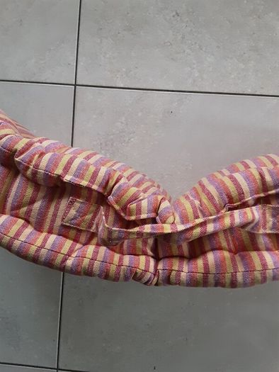 Large padded outdoor cushion with handle