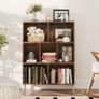 7 Cube Bookshelf, 3 Tier Modern Bookcase with Legs, 31 inch Wooden Book Shelf Image 5